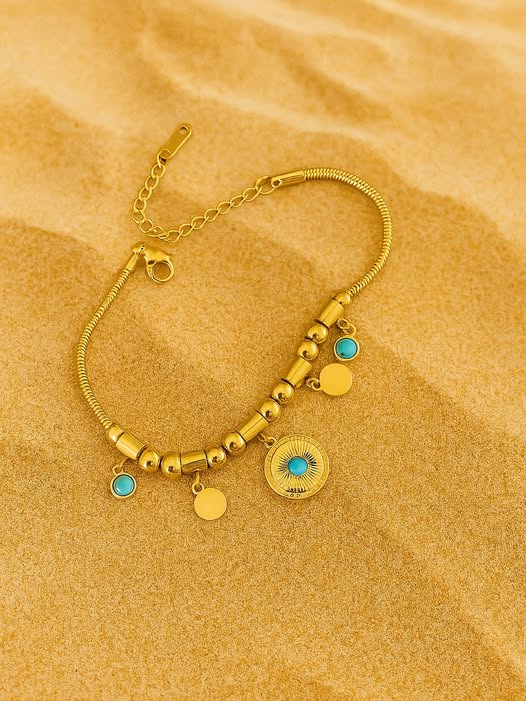 Bracelet orné de pierres naturelles