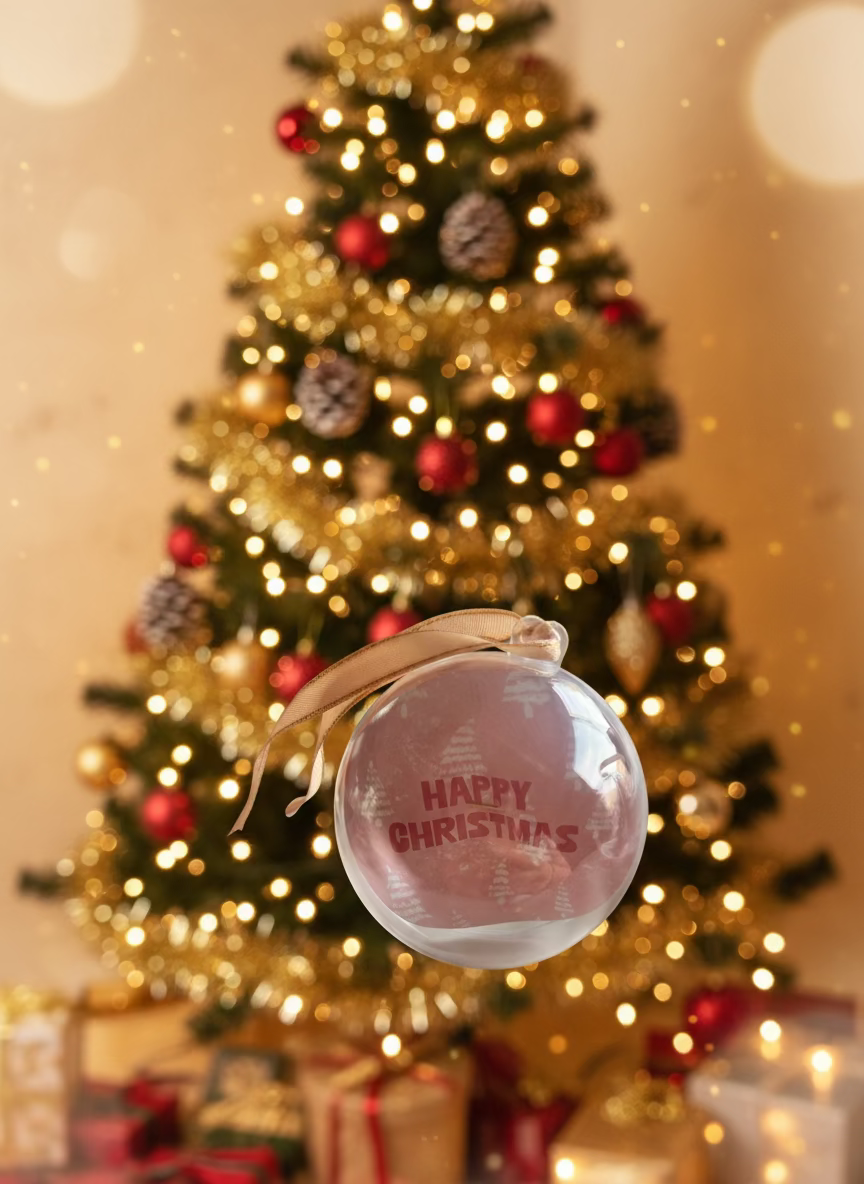 Boule de Noël avec broche cadeau
